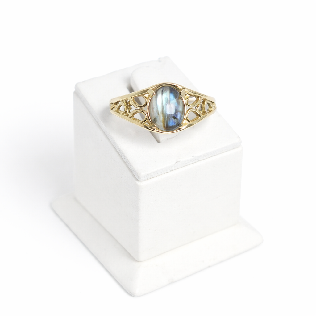Golden Moon Stone Ring